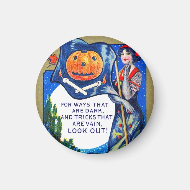 Falln Look Out Halloween Time Magnet (Front)