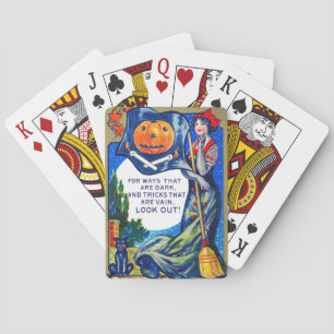 Falln Look Out Halloween Time Poker Cards