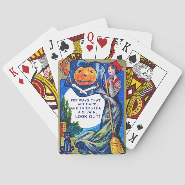 Falln Look Out Halloween Time Poker Cards (Back)