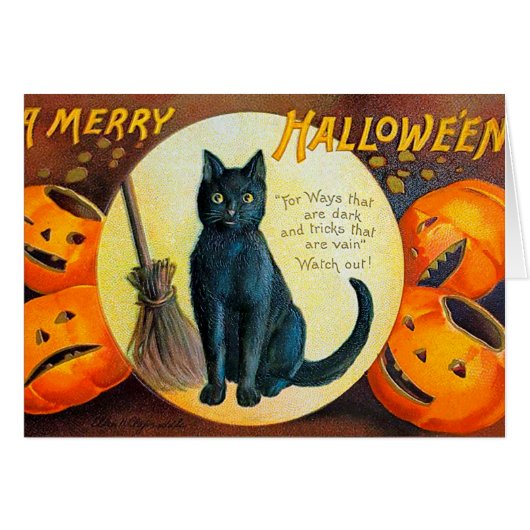 Falln Merry Halloween Cat Cards (Front Horizontal)