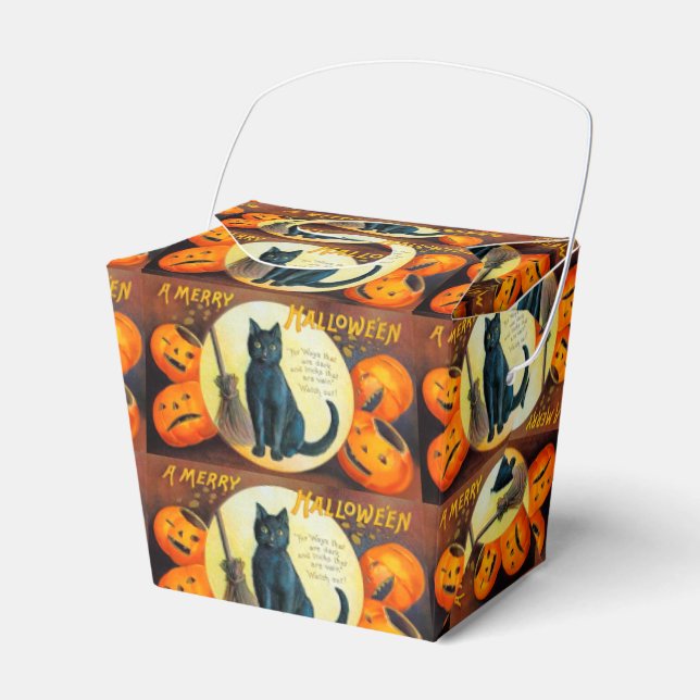 Falln Merry Halloween Cat Favor Boxes (Front Side)