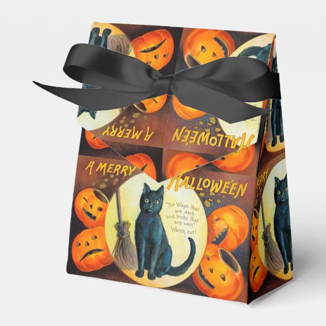Falln Merry Halloween Cat Favor Boxes (Front Side)