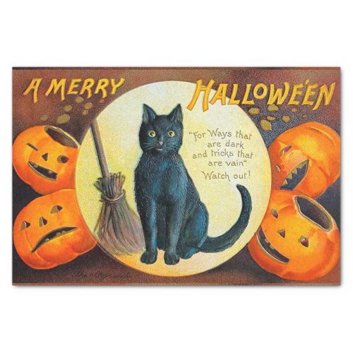 Falln Merry Halloween Cat Tissue Paper