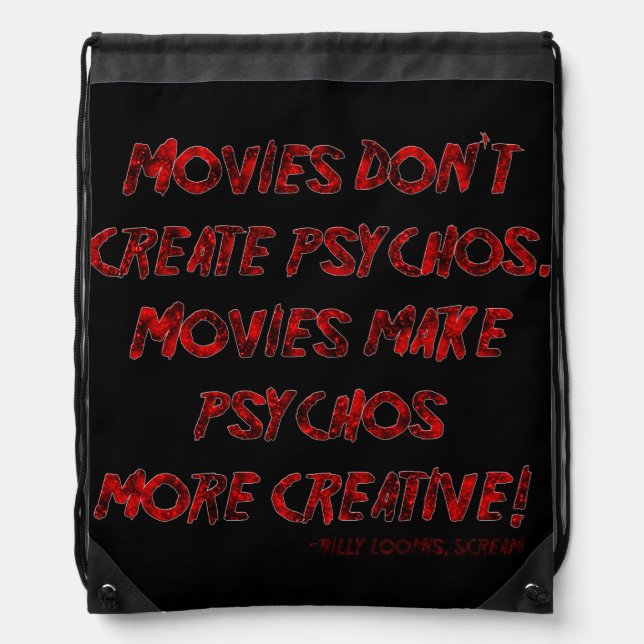 Falln Movies Don't Create Psychos Drawstring Bag (Front)