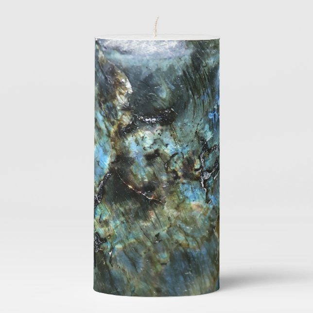 Falln Ocean Stone Pillar Candle (Front)