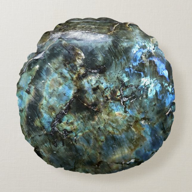 Falln Ocean Stone Round Pillow (Front)