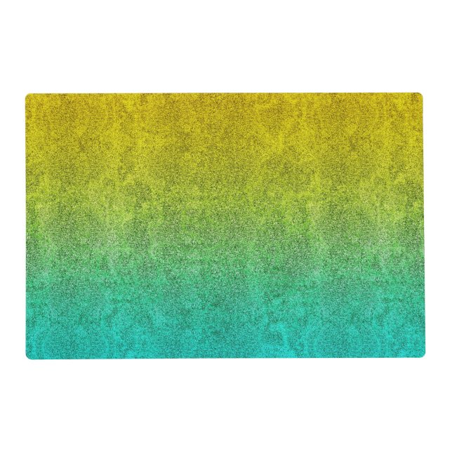 Falln Ocean Sunrise Glitter Gradient Placemat (Front)