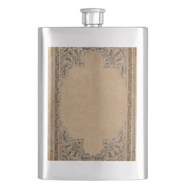 Falln Old Knotwork Sepia Paper Flask (Front)