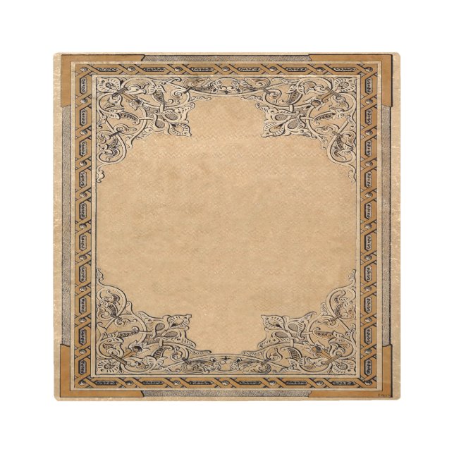 Falln Old Knotwork Sepia Paper Metal Print (Front)