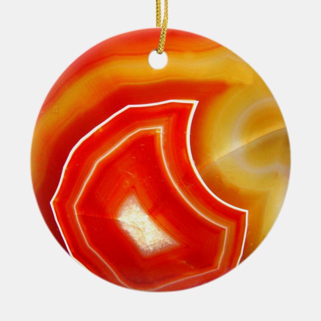 Falln Orange Agate Ceramic Ornament (Front)