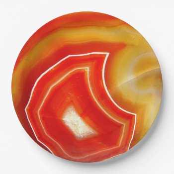 Falln Orange Agate Paper Plates by FallnAngelCreations at Zazzle