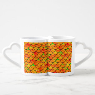 Falln Orange and Green Scales Coffee Mug Set