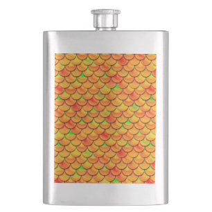 Falln Orange and Green Scales Flask