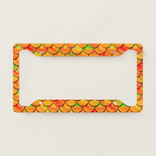 Falln Orange and Green Scales License Plate Frame