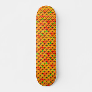 Falln Orange and Green Scales Skateboard Deck