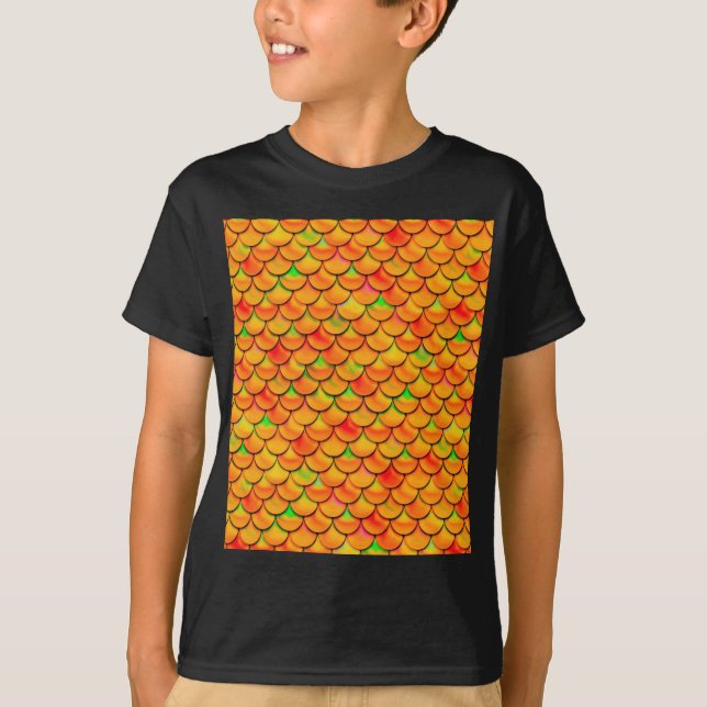Falln Orange and Green Scales T-Shirt (Front)
