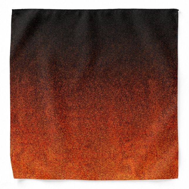 Falln Orange & Black Glitter Gradient Bandana (Front)