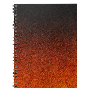 Falln Orange & Black Glitter Gradient Notebook