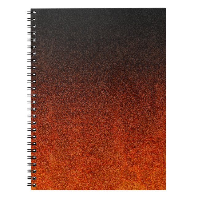 Falln Orange & Black Glitter Gradient Notebook (Front)