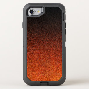 Falln Orange & Black Glitter Gradient OtterBox Defender iPhone SE/8/7 Case