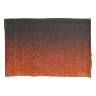 Falln Orange & Black Glitter Gradient Pillow Case
