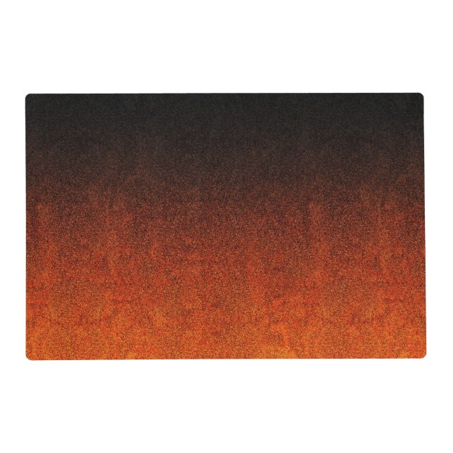Falln Orange & Black Glitter Gradient Placemat (Front)
