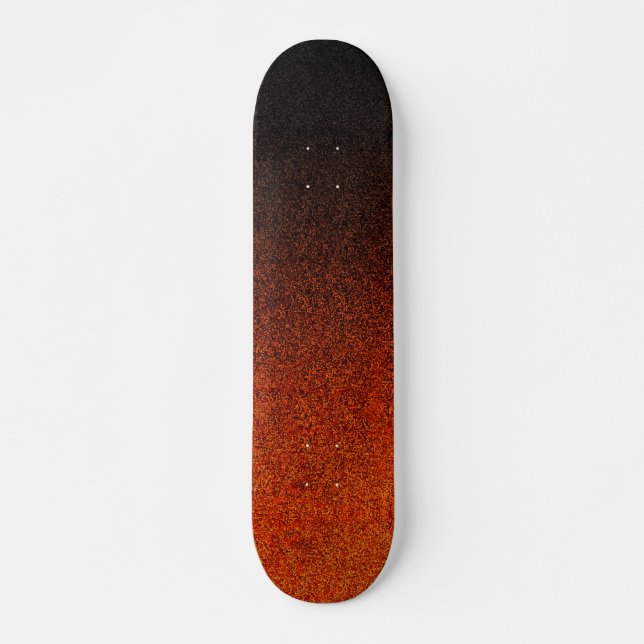 Falln Orange & Black Glitter Gradient Skateboard Deck (Front)