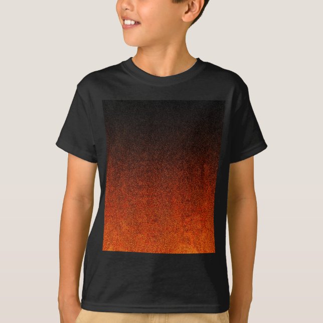 Falln Orange & Black Glitter Gradient T-Shirt (Front)