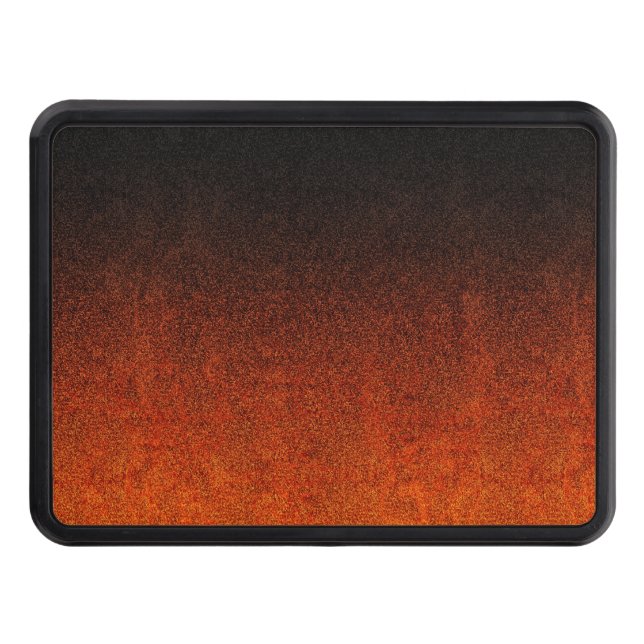Falln Orange & Black Glitter Gradient Trailer Hitch Cover (Front)