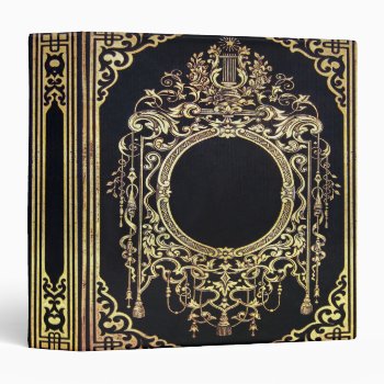 Falln Ornate Gold Frame Book 3 Ring Binder by FallnAngelCreations at Zazzle
