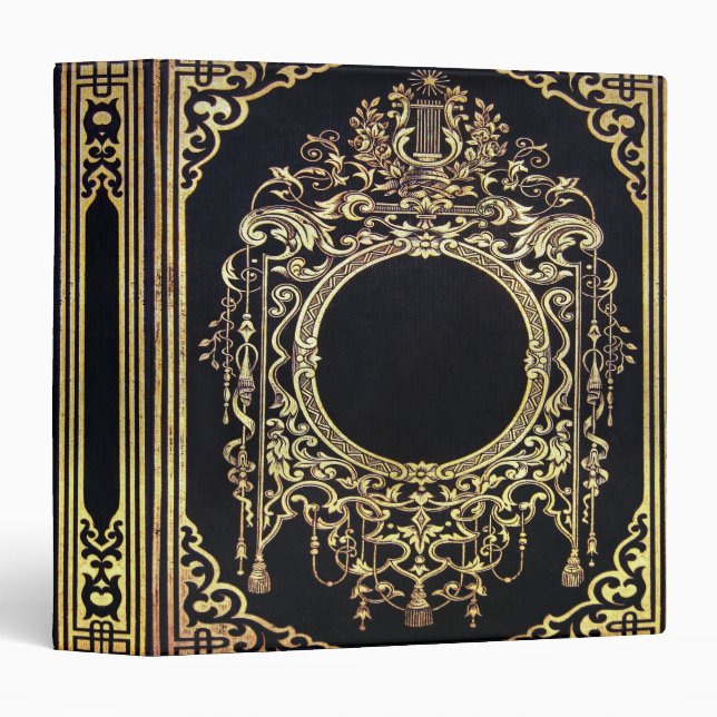 Falln Ornate Gold Frame Book 3 Ring Binder (Front/Spine)