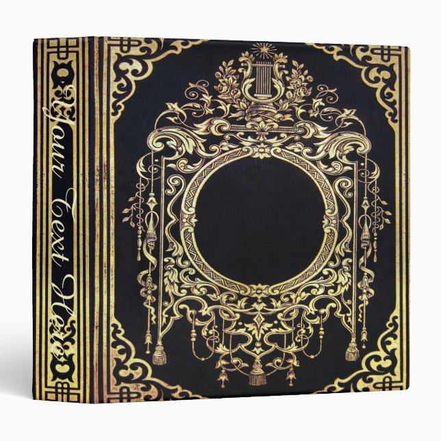 Falln Ornate Gold Frame Book (text) 3 Ring Binder (Front/Spine)