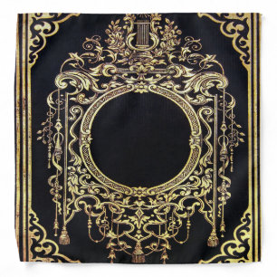 Falln Ornate Gold Frame (Perfect for a Monogram!) Bandana