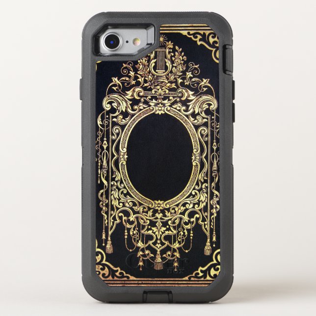 Falln Ornate Gold Frame (Perfect for a Monogram!) Otterbox iPhone Case (Back)