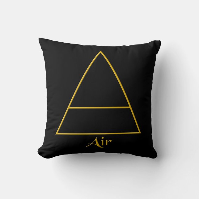 Falln Pagan Air Element Symbol Throw Pillow (Front)