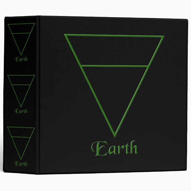Falln Pagan Earth Element Symbol 3 Ring Binder (Front/Spine)