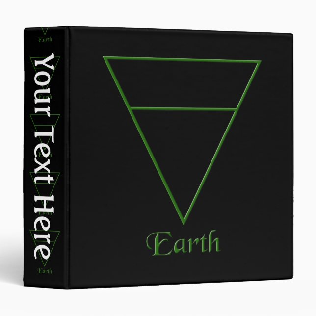 Falln Pagan Earth Element Symbol 3 Ring Binder (Front/Spine)