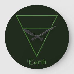 Falln Pagan Earth Element Symbol Large Clock