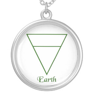 Falln Pagan Earth Element Symbol Silver Plated Necklace