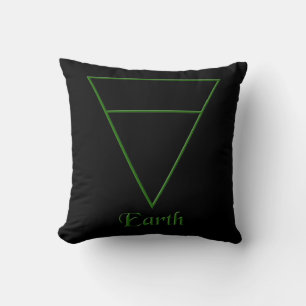 Falln Pagan Earth Element Symbol Throw Pillow