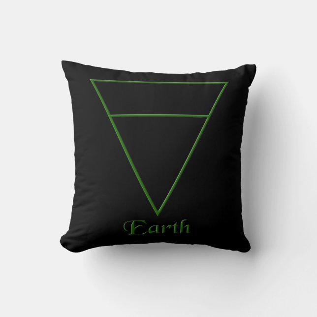 Falln Pagan Earth Element Symbol Throw Pillow (Front)