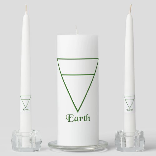 Falln Pagan Earth Element Symbol Unity Candle Set