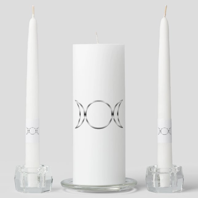Falln Pagan Goddess Symbol Unity Candle Set (Front)