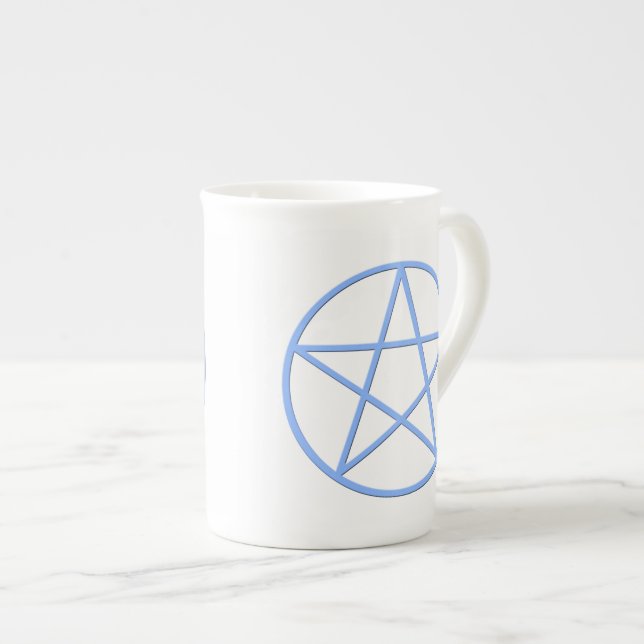 Falln Pagan Pentacle Bone China Mug (Front Right)