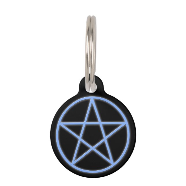 Falln Pagan Pentacle Pet Name Tag (Front)