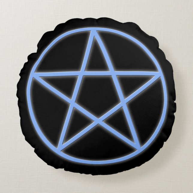 Falln Pagan Pentacle Round Pillow (Front)