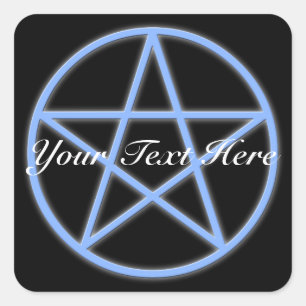 Falln Pagan Pentacle Square Sticker