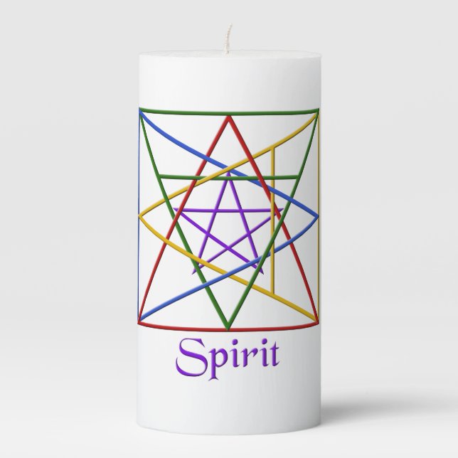 Falln Pagan Spirit Element Symbol Pillar Candle (Front)
