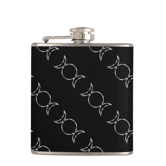 Falln Pagan Triple Goddess Symbol Hip Flask (Front)