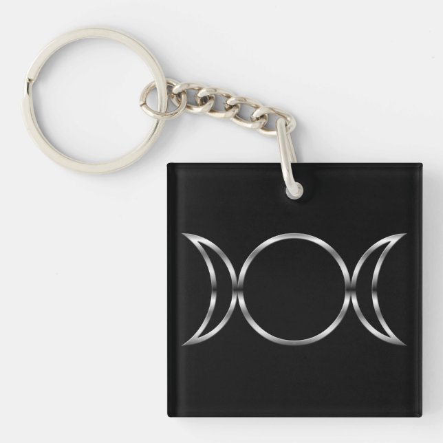 Falln Pagan Triple Goddess Symbol Keychain (Front)